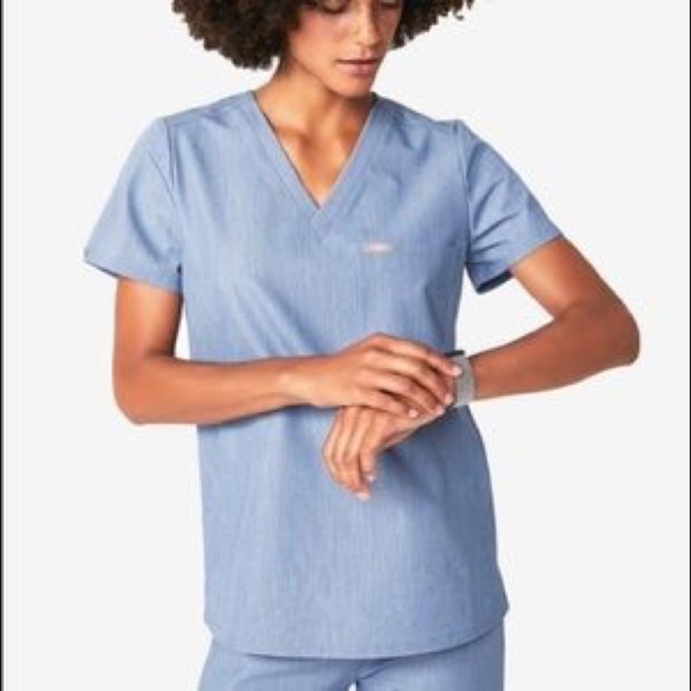 Figs Heather Indigo Catarina Scrub Top, Small